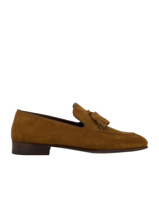 Manolo Blahnik Brown Round Toe Loafers for men