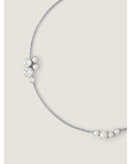 Givenchy White Crystal Pearl Short Necklace