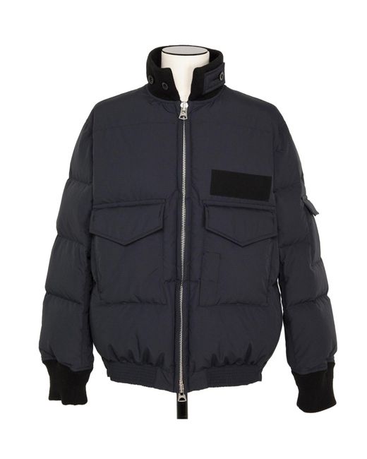 Sacai Gray Rip Stop Puffer Jacket for men