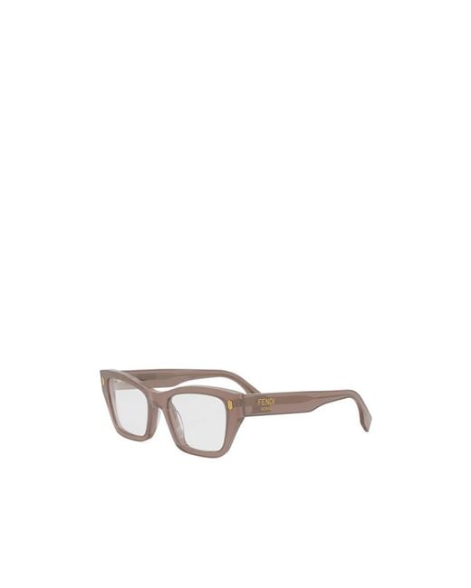 Fendi White Eyewear Roma Rectangle Frame Glasses