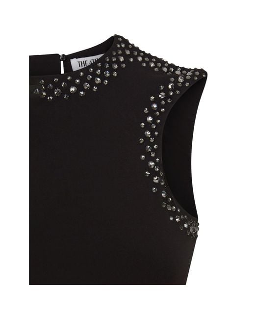 The Attico Black The Embellished Midi Dress