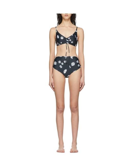 Rabanne Multicolor Daisy Print Bikini