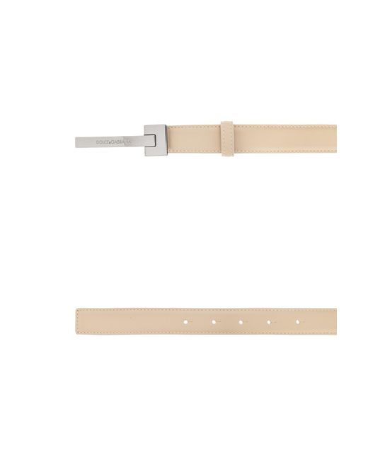 Dolce & Gabbana White Logo Engraved Belt for men