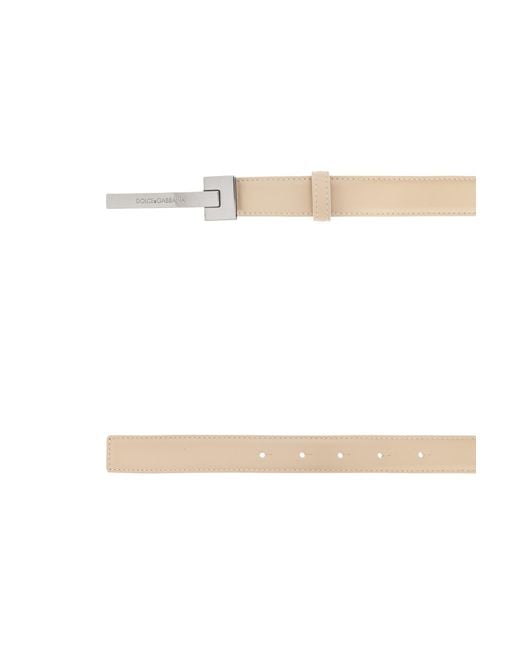 Dolce & Gabbana White Logo Engraved Belt for men