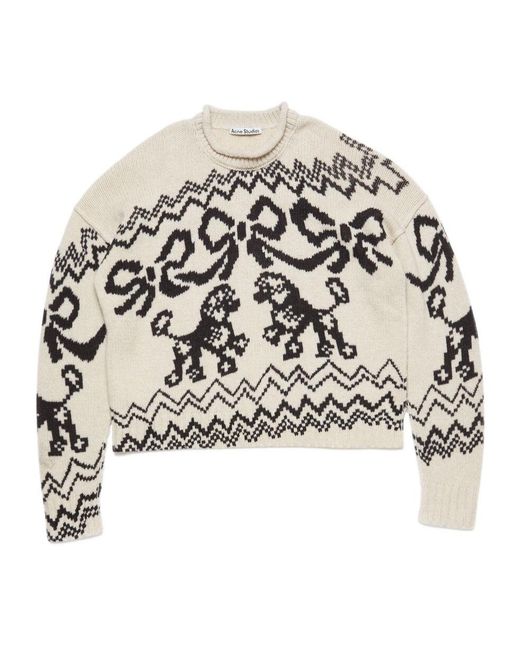 Acne White Jacquard Jumper