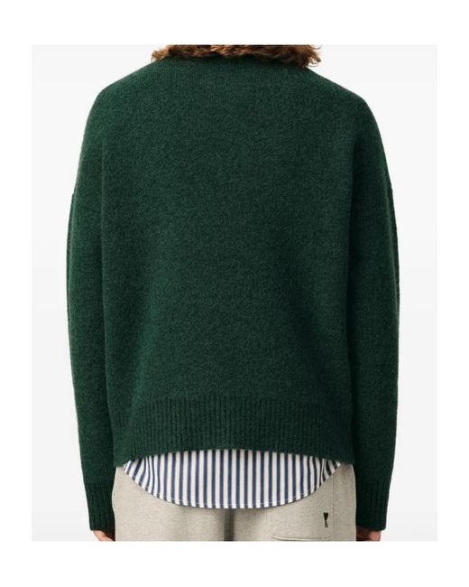 AMI Green Logo Detailed Crewneck Jumper for men