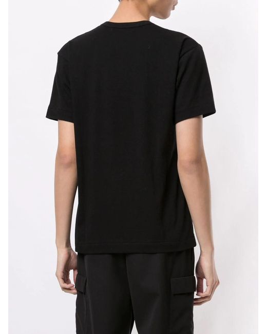 COMME DES GARÇONS PLAY Black Double Heart Appliquéd T-Shirt for men