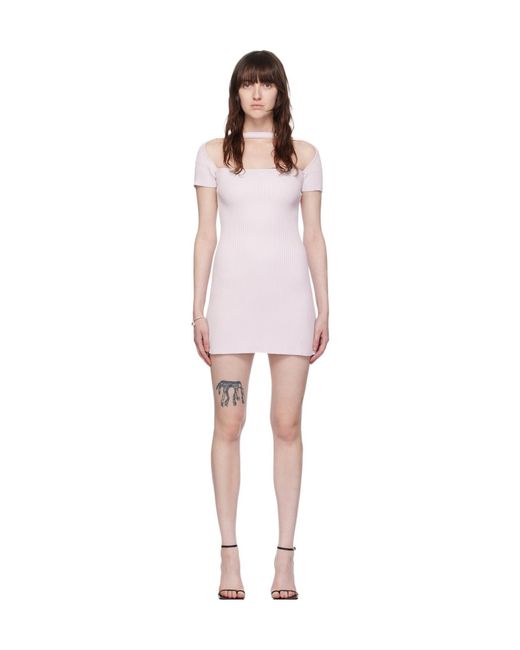 Courreges Pink Hyperbole Ribbed Mini-Dress