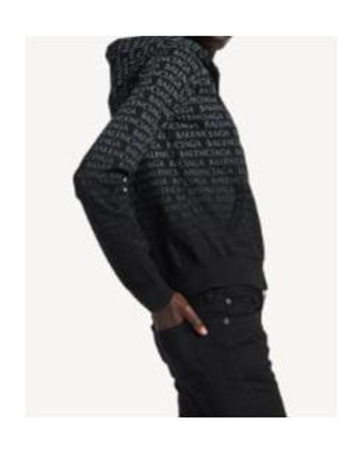 Balenciaga Black Logo Printed Zip-Up Jacket