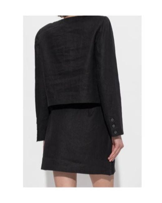 Posse Black Emma Button-Front Linen Jacket