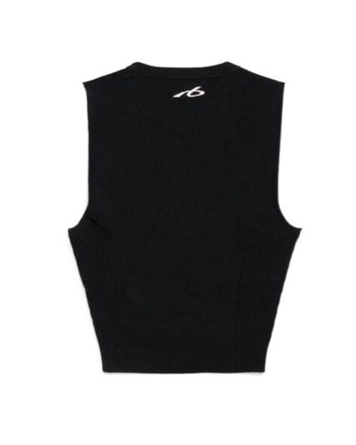 Balenciaga Black Techwear Cropped Tank Top