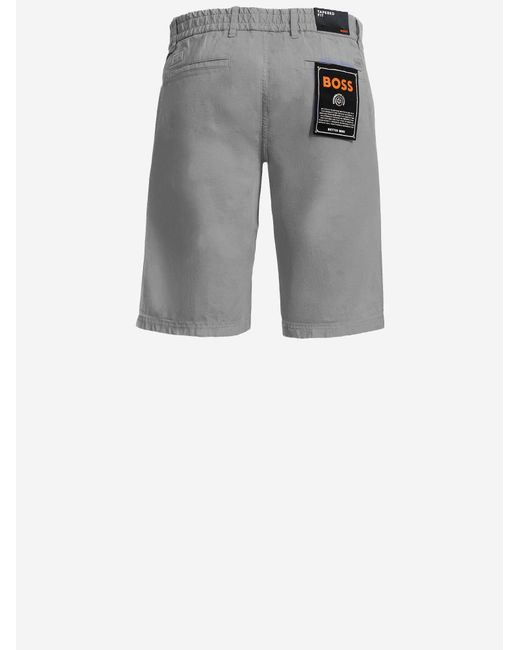 Boss Gray Relaxed Fit Drawstring Shorts for men