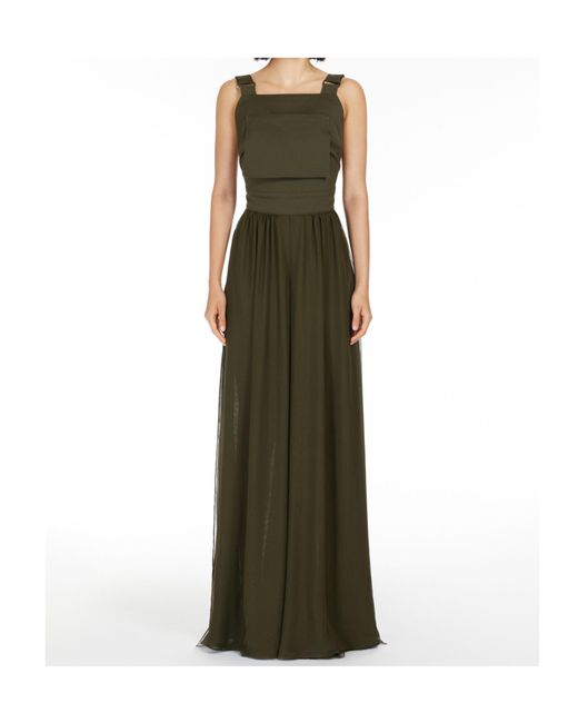 Max Mara Green Argenta Panelled Jumpsuit