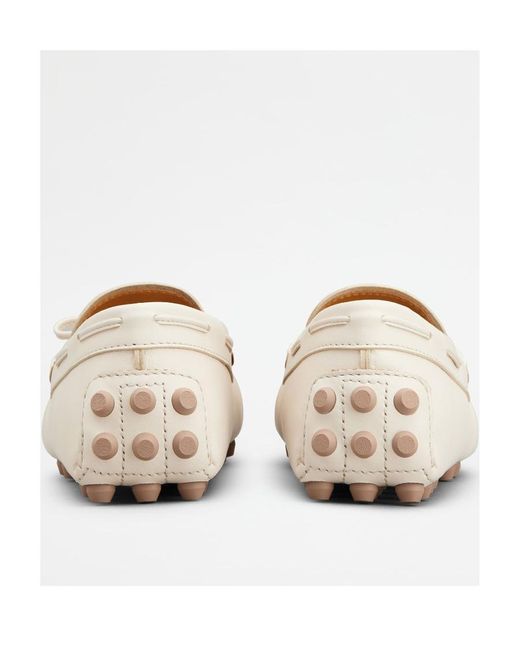 Tod's Natural Gommino Macro Almond-Toe Loafers
