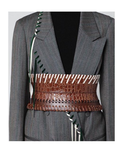 Dries Van Noten Brown Lace-Up Belt
