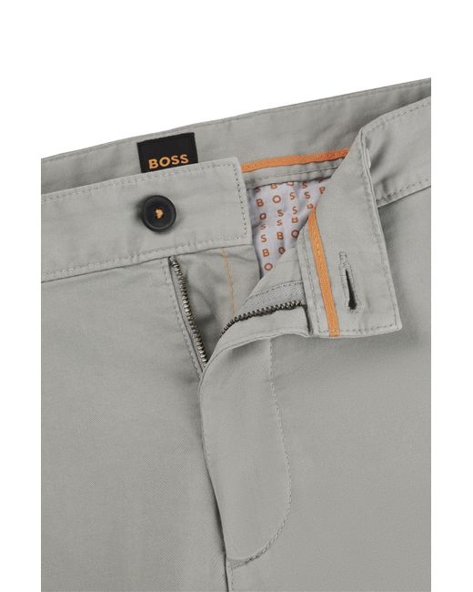Boss Gray Belt-Loop Casual Pants for men