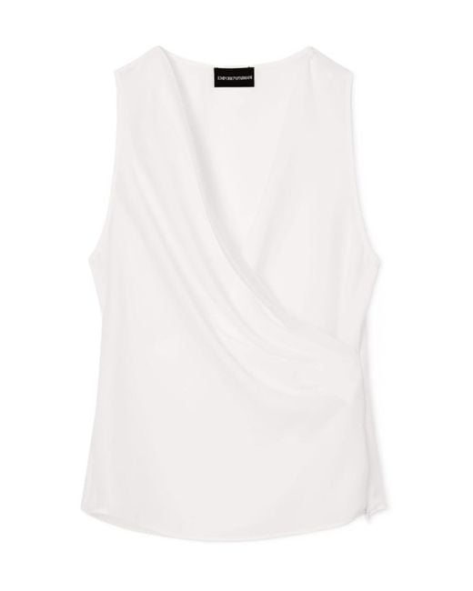 Emporio Armani White Crepe Top