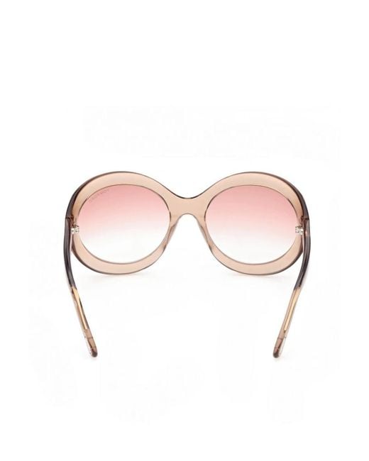 Tom Ford Pink Round Frame Sunglasses