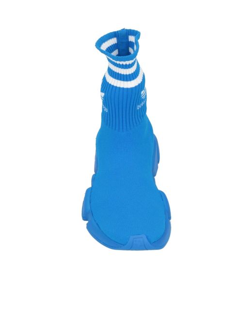 Balenciaga Blue Minimalist Knit Sock Shoes