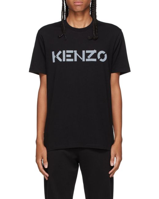 KENZO Black Logo-Print Short-Sleeve T-Shirt for men