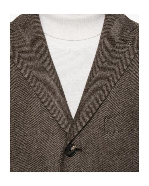 Tagliatore Brown Long-Sleeved Coat for men