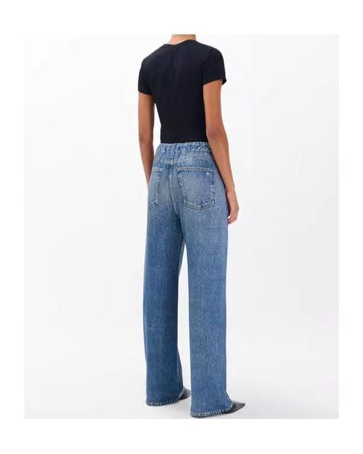 Rag & Bone Blue Rb Miramar Drawstring Wide-Leg Pant