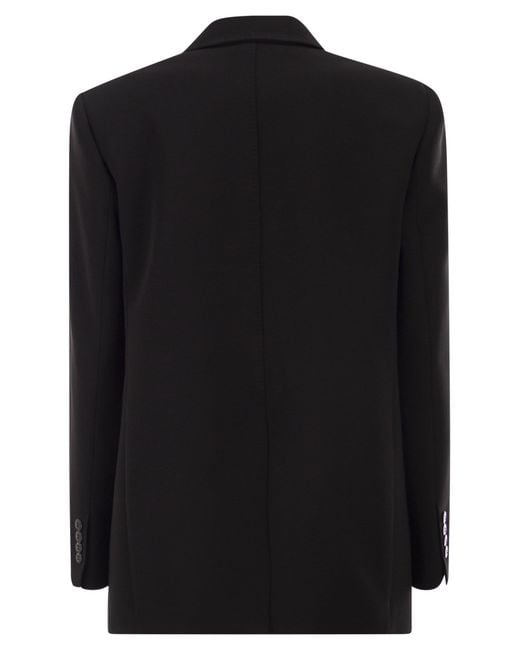Max Mara Black Studio Bosco Single-Breasted Cady Blazer