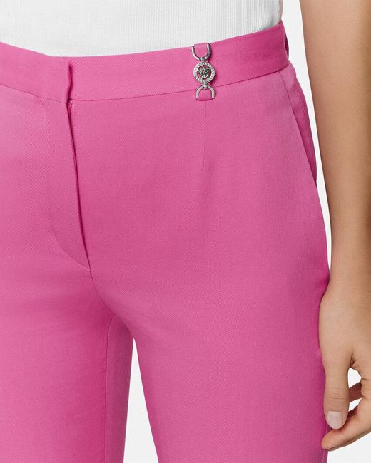 Versace Pink Pressed-Crease Tailored Trousers