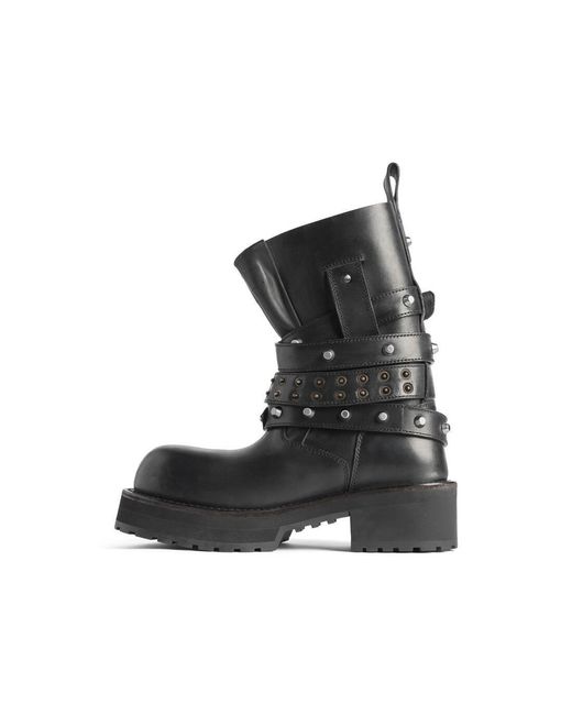 Balenciaga Black Buckle Detailed Boots for men