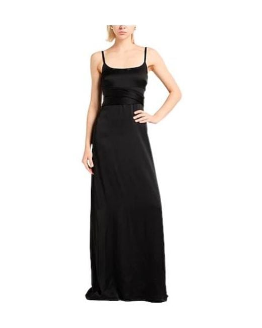 Max Mara Black Solid Sleeveless Maxi Dress