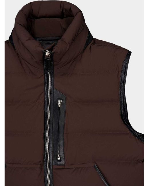 Tom Ford Brown Sleevless Down Vest for men