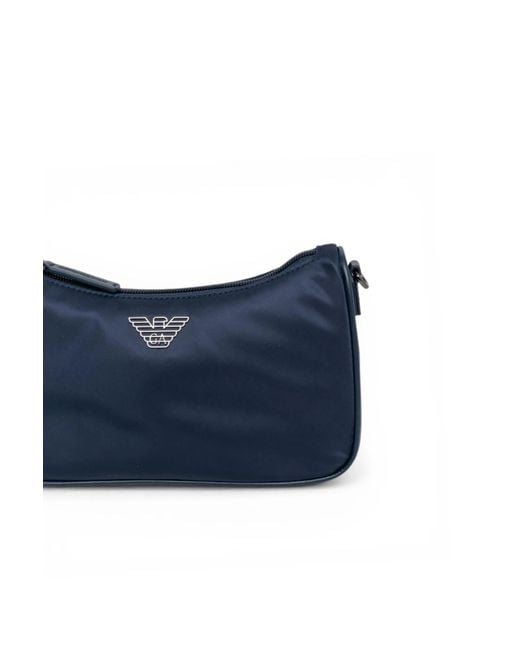 Emporio Armani Blue Zippered Shoulder Bag for men