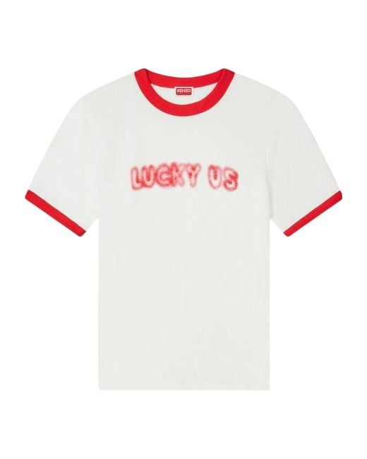 KENZO White Words' Slim T-Shirt for men