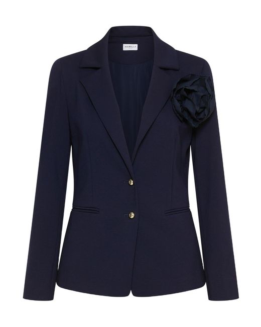 Marella Blue Slim-Fit Jersey Blazer