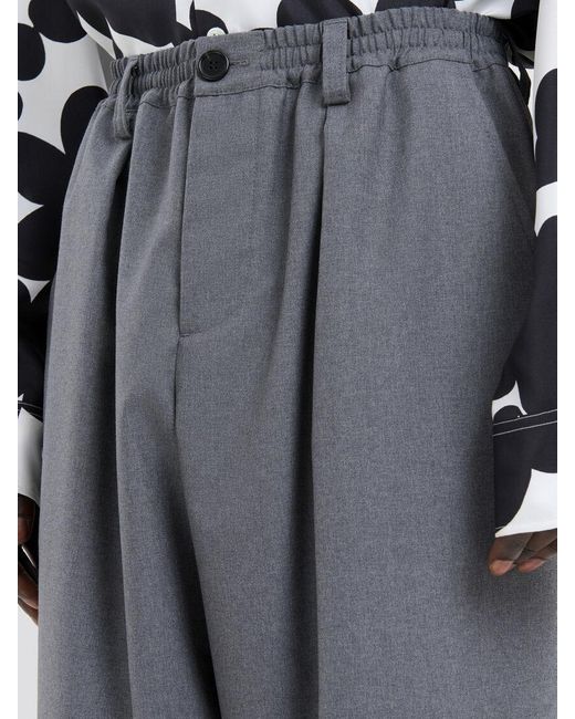 Marni Blue Straight-Leg Cropped Trousers for men