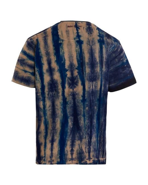 Wales Bonner Blue Logo-Print Tie-Dye T-Shirt for men