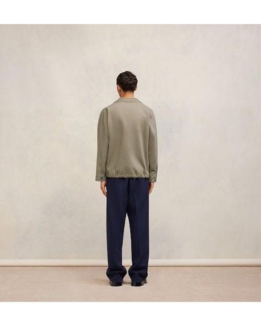 AMI Natural Long-Sleeved Drawstring Cotton Shirt for men