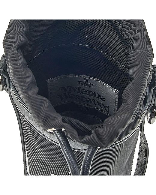 Vivienne Westwood Black Logo Bucket Shoulder Bag for men