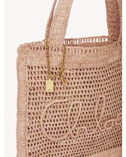 Chloé Pink Chloé Summer Banana Logo Detailed Tote Bag