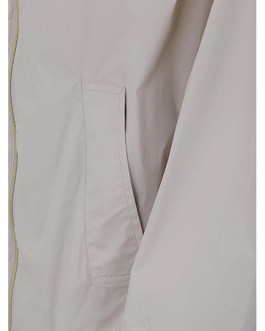 Herno Gray Zip-Up Drawstring Coat