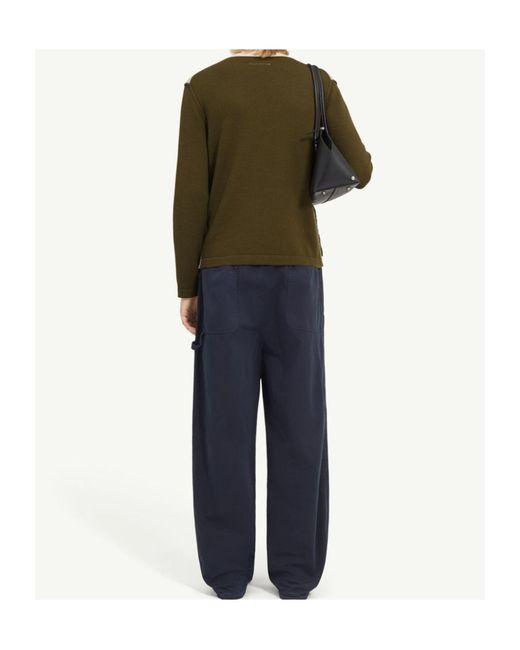 MM6 by Maison Margiela Blue Crew Neck Jumper for men
