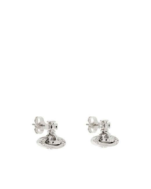 Vivienne Westwood White Bas Relief Earrings for men