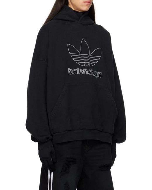 Balenciaga Black X Adidas Oversized Hoodie for men