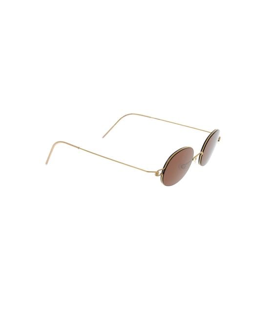 Lindberg White Oval-Frame Sunglasses