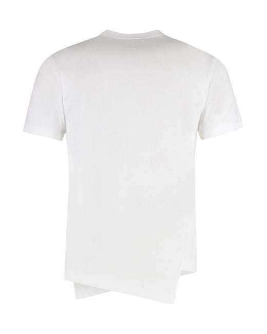 Comme des Garçons White Round Neck Short Sleeve T-Shirt for men
