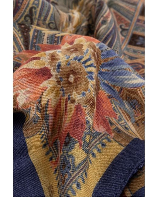 Etro Gray Patterned Scarf