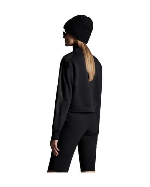 Moncler Black Logo-Lettering Cropped Sweatshirt