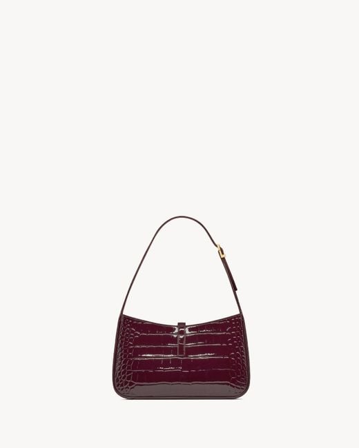 Saint Laurent Purple Le 5 À 7 Embossed Shoulder Bag