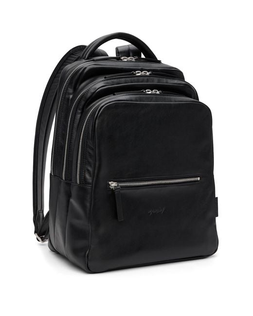 Marsèll Black Marsèll Triparto Logo Debossed Backpack for men