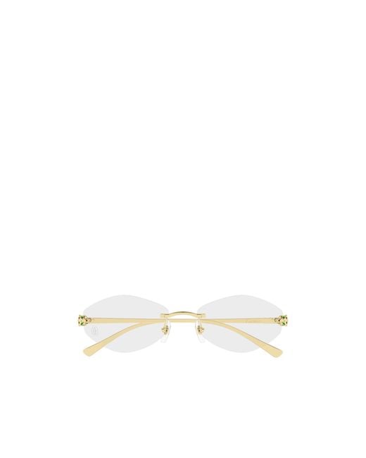 Cartier White Cat Eye Frame Glasses